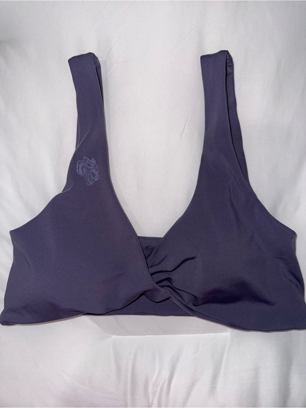 Darcsport Wolves Purple Twist-Front Bra